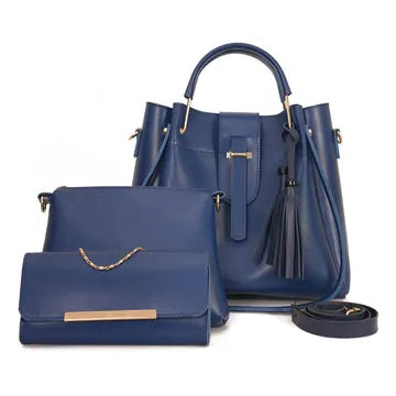 ALEXIA 3 PIECE BLUE HANDBAG Regular price