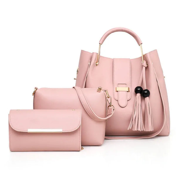 ALEXIA 3 PIECE PINK HANDBAG